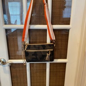 Sondra Roberts Squared Camo Adjustable Crossbody